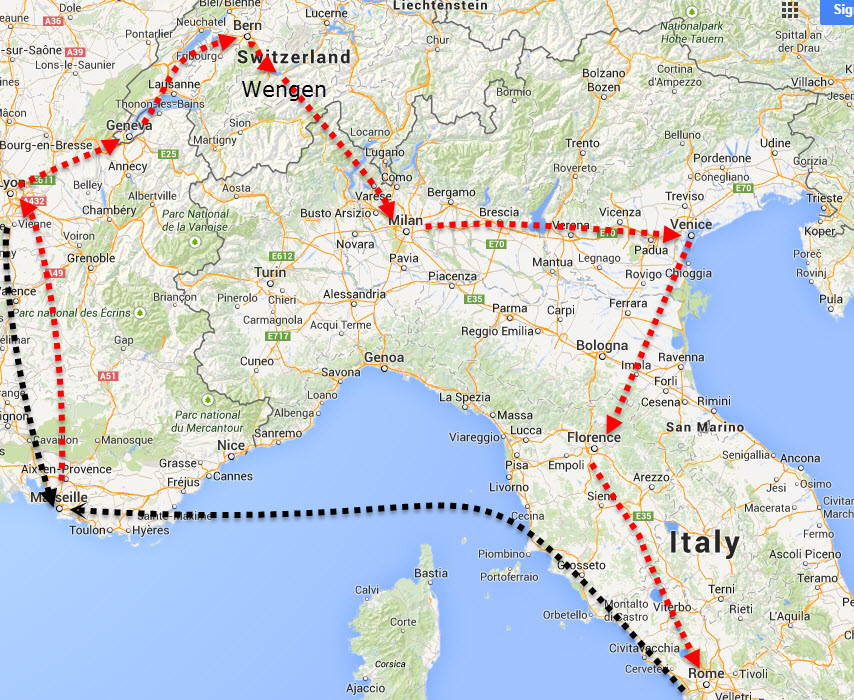 Highlights from Our Trip - Day 1 & 2 - France to Switzerland