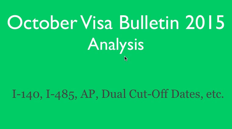 FAQ’s About New October 2015 Visa Bulletin? [Video]