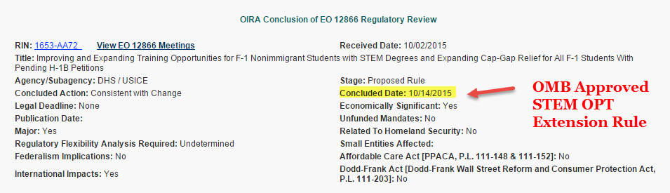 omb approved stem opt proposed rule