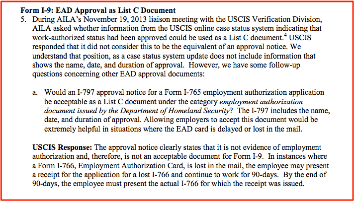 opt ead card lost start working with approval receipt notice